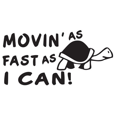 Movin As Fast As I Can Turtle Vis Alle Stickers FolieGejl Dk