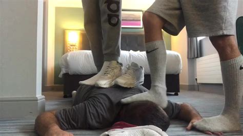 Two Masters Dominate Older Slave With Stinky Socks