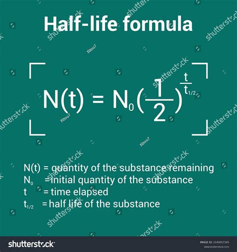 Half Life Formula Exponential Decay Stock Vector Royalty Free