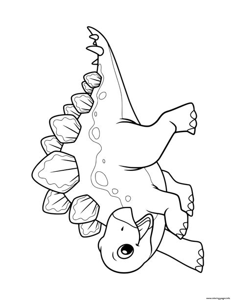 Supercoloring.com is a super fun for all ages: Dinosaur Cute Stegosaurus 2 Coloring Pages Printable