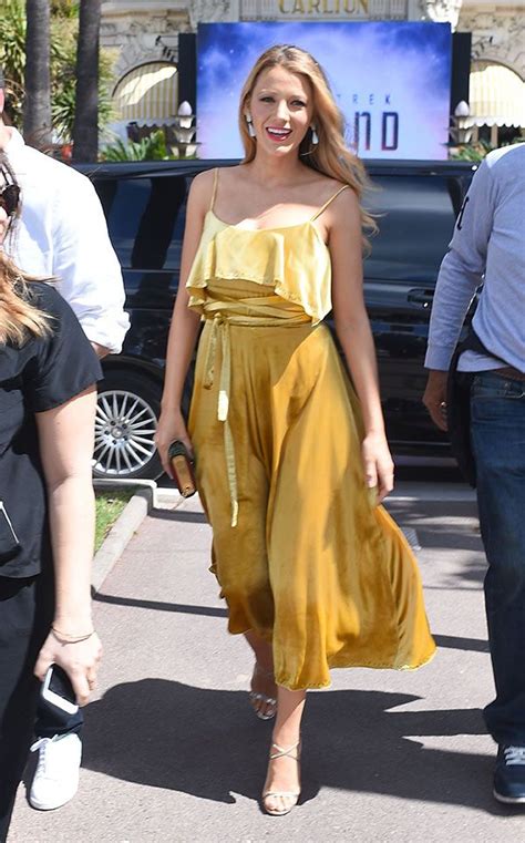 Blake Lively Is A Vision In Gold Velvet Dress At Cannes Film Festival