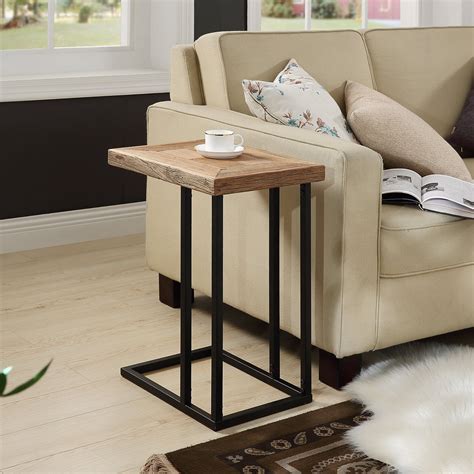 C Shaped Sofa Side Table Snack End Table Beside Bed Sofa Portable