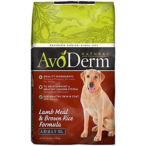 Discover our 4 new specialized dog formulas: Breeders Choice AvoDerm Natural Lamb and Rice Dry Dog Food ...