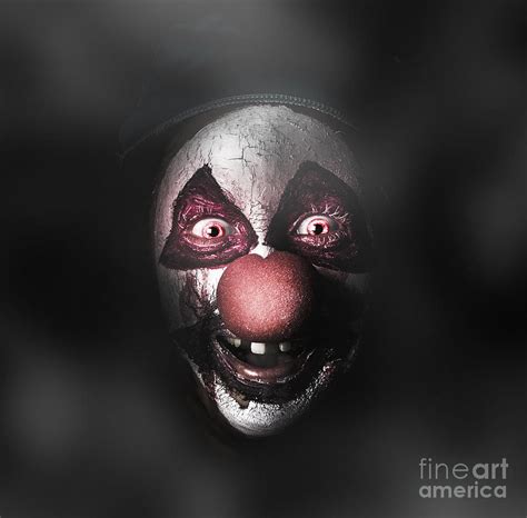 Dark Evil Clown Face With Scary Joker Smile Photograph By Jorgo