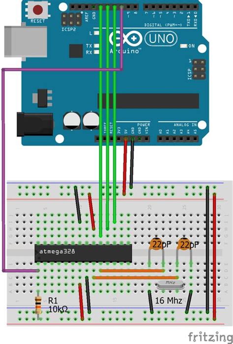 Programmare Arduino Su Breadboard Atmega328 Standalone Progetti
