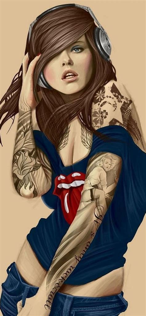 Illustrated Tattooed Sexy Rolling Stones Iphone Wallpapers Free Download