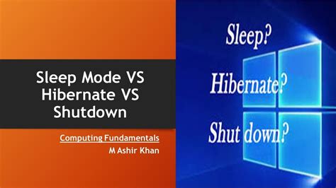 The sleep mode doesn't really shutdown your pc, it just stores whatever open application into the ram memory and reduces all the computer component to a low power mode. 3.11 Sleep Mode vs Hibernate mode VS Shutdown, Should we ...