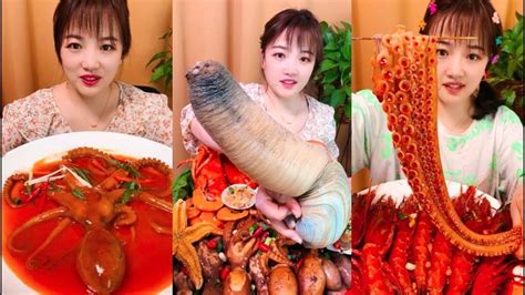 Eat Geoduck Giant Octopus Spicy Food Compilation 10 Youtube