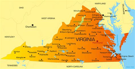 Virginia Map Guide Of The World