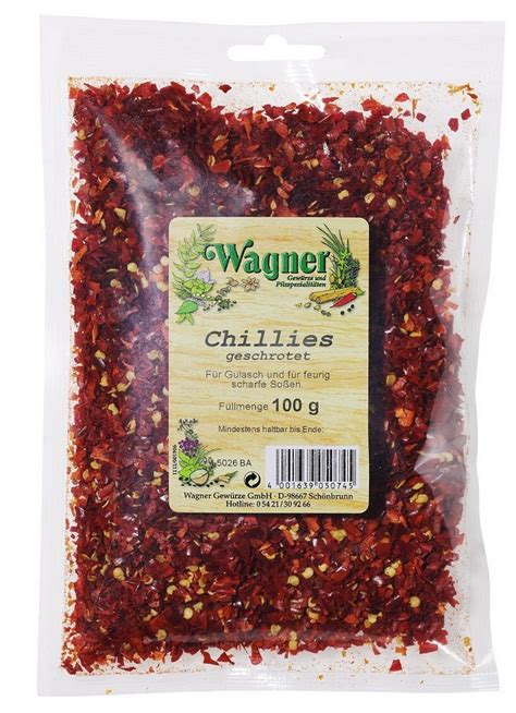 Wagner Gewürze Chillies geschrotet scharfe Chiliflocken als Gewürz für
