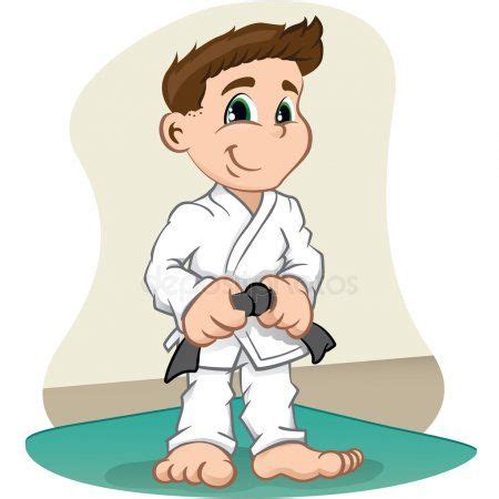 Ilustração é uma criança lutador personagem artes marciais Judô