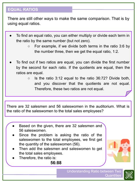 Understanding Ratio Between Two Quantities 6th Grade Math Worksheets