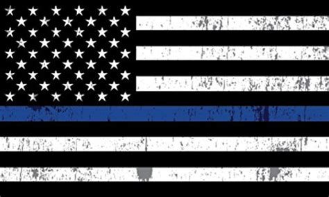 Thin Blue Line Blue Lives Matter Flag Sticker 5x3 Vinyl Decal Support