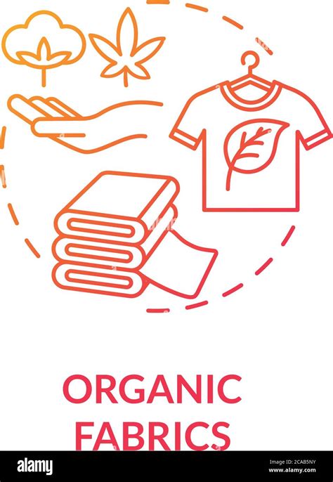 organic fabrics red gradient concept icon eco friendly garment manufacturer sustainable