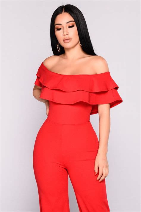 Ready To Ruffle Jumpsuit Red Jumpsuit Fashion Red Jumpsuits Outfit Red Fashion