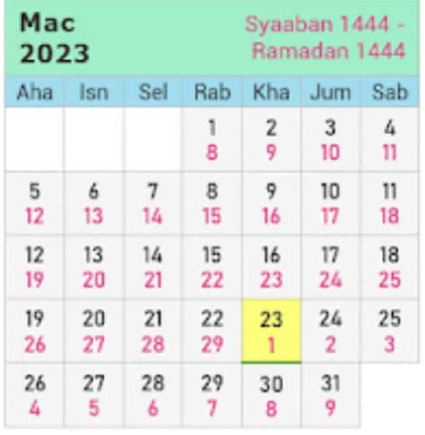 Kalendar 2023 Kalender Kuda Bulan Islam Malaysia April