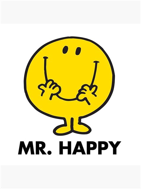 Mr Happy Sticker For Sale By Jeacam Redbubble
