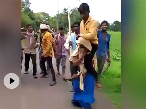Woman Shamed Forced To Carry Husband And Walk Villagers Shot Videos