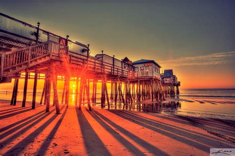 Pier At Old Orchard Beach During Sunrise Hdr Photography By Captain Kimo