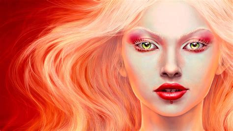 2560x1440 Resolution Girl Blonde Lips 1440p Resolution Wallpaper
