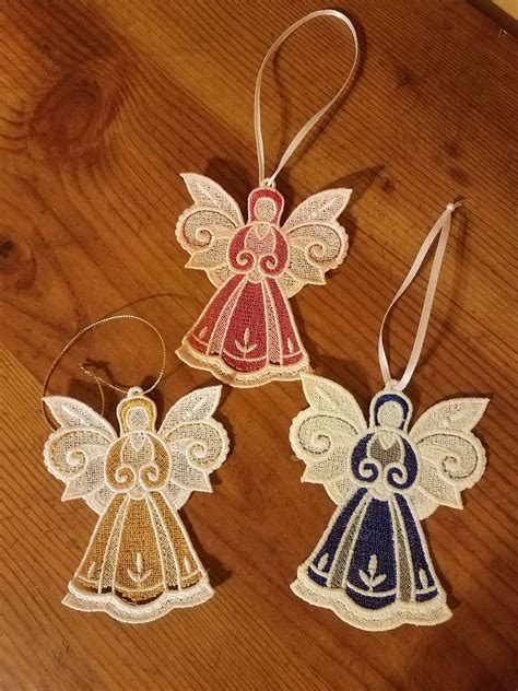Embroidered Lace Angel Ornament Etsy Angel Ornaments Handmade
