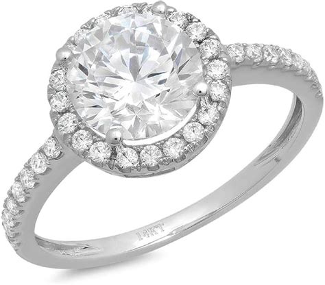 Clara Pucci Ct Round Cut Cz Halo Solitaire Wedding Engagement Ring