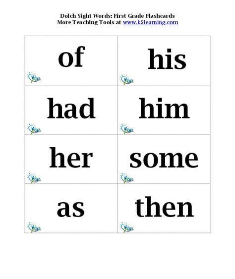 K5 Adds Free And Printable Dolch And Fry Sight Words