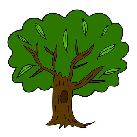 árbol Dibujado A Mano De Fideos De Dibujos Animados Aislado Sobre Fondo