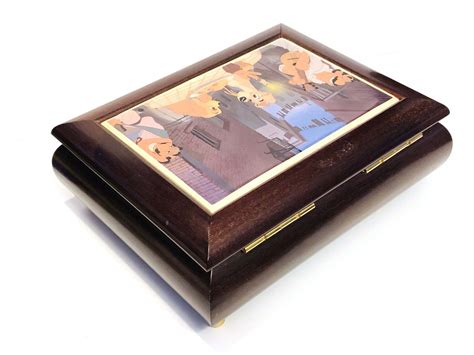 Disney Lady And The Tramp Wooden Music Jewelry Box