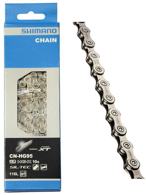 Shimano Deore XT CN-HG95 10-Speed Chain HG-X Dyna-Sys SIL-TEC with 116 ...