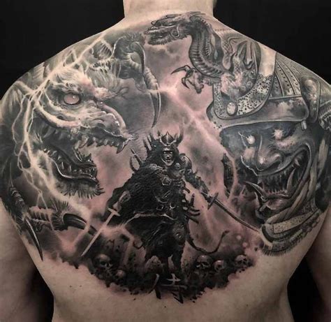Dragon Samurai Upper Back Tattoos By Ezequiel Samuraii Tattoo Insider