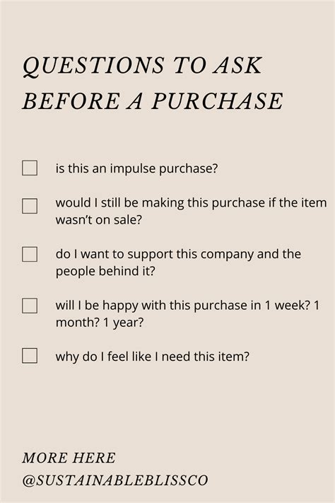 5 Questions To Ask Yourself Before Making A Purchase — Sustainable Bliss Self Care And
