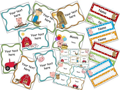 Farm Theme Classroom Signs Labels And Nameplates Editable Add Your