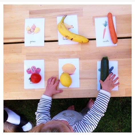 Matching Real Fruits And Vegetables To Cards Montessori Toddler