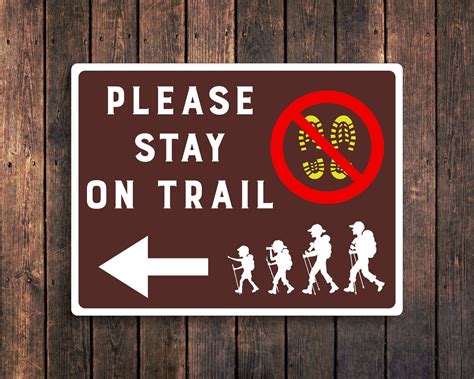 Stay On Trail Sign Trails Sign Hiking Trails Sign National Etsy