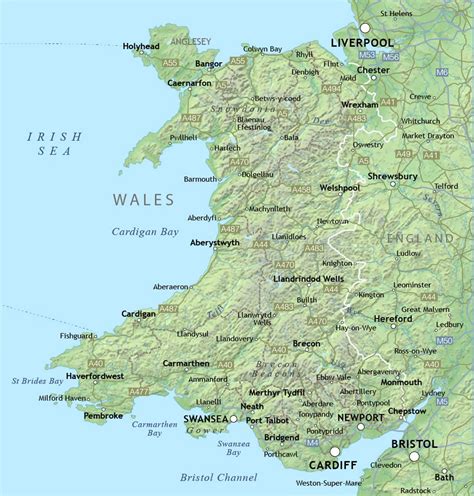 Guide to wales and major cities in the united kingdom. Map of Wales with relief and cities | Wales | United Kingdom | Europe | Mapsland | Maps of the World