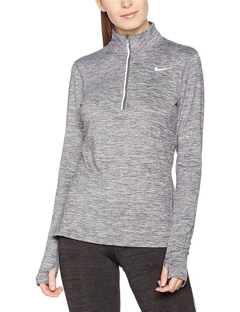 Nike Nike Womens Dri Fit Element 12 Zip Running Shirt Dark Grey