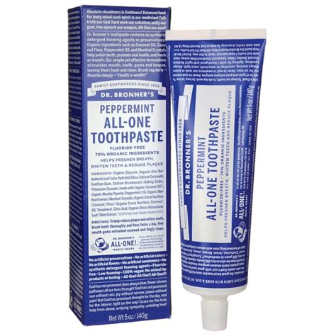 Dr Bronners Peppermint All One Toothpaste 5 Oz 140 Grams Paste