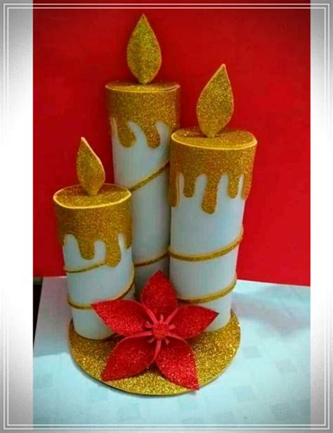Velas navideñas con tubos de cartón Cómo puedes hacerlas