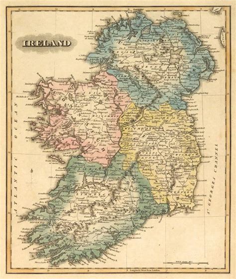 Historical Map Of Ireland Old Map Restored Fine Etsy In 2021