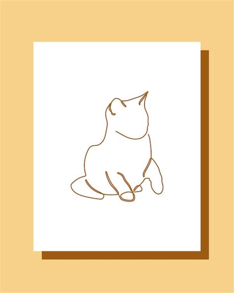 Premium Vector Abstract Cat Continuous Line Drawing