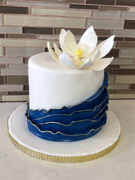 Blue Ruffle Fondant Cake Rashmis Bakery