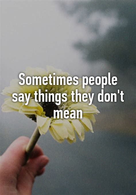 Sometimes People Say Things They Dont Mean