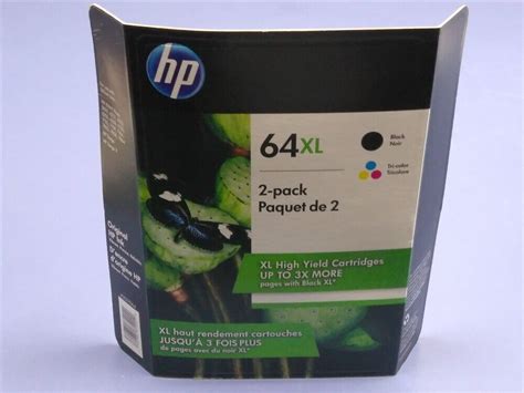Genuine Hp 64xl 2 Pack Black 64 Tri Color Ink Cartridges Sealed Exp 4