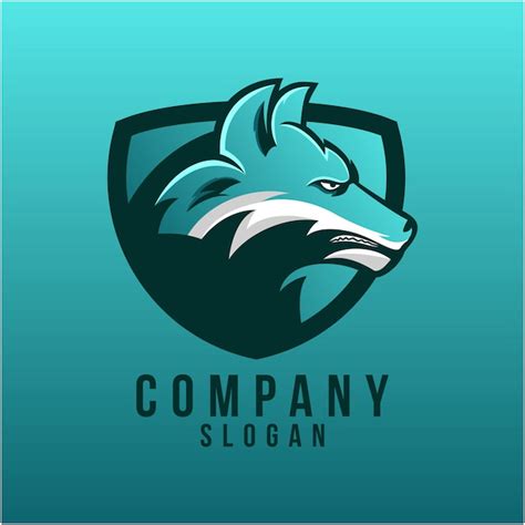Diseño De Logotipo De Lobo Vector Premium