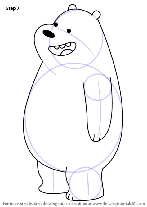 1) draw a rectangle that will define the conditional proportions and boundaries of the chosen drawing. Step by Step How to Draw Gizzly Bear from We Bare Bears ...
