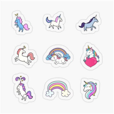 Unicorns And Rainbows Sticker Pack Sticker By Aliveinmiddle Redbubble