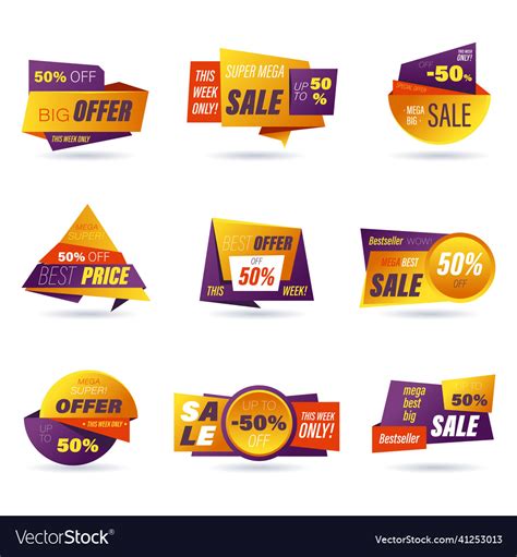Set Of Retail Sale Badge Shopping Stickers Vector Image