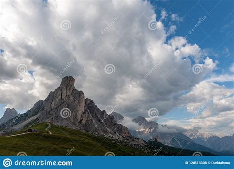 Sunset At The Passo Di Giau In The Italian Dolomites Stock Photo