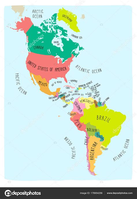 Mapa Del Continente Americano